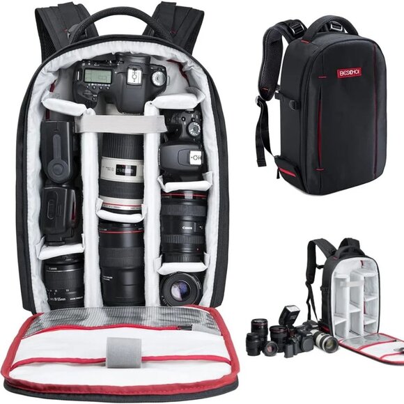 Camera Backpack Camera Bag for photographers Large Waterproof Black